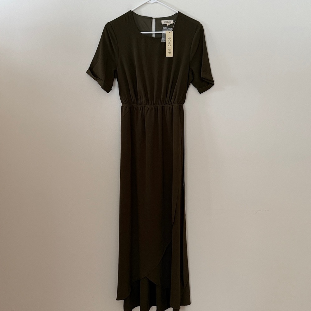 Roolee Taylor Jane Maxi Wrap Bridesmaid Dress - Olive